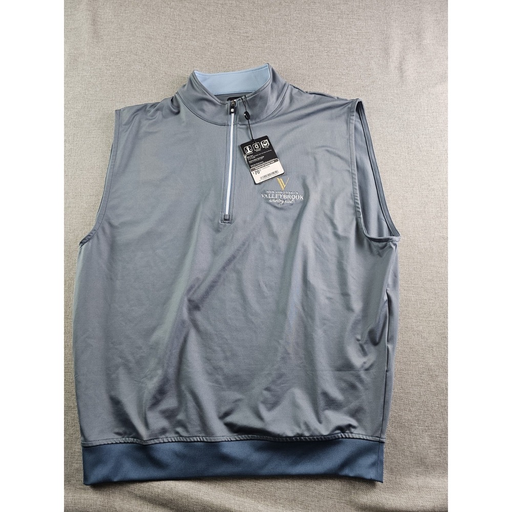 Ron Jaworski's Valleybrook Golf Footjoy FJ Vest Mens Large 1/4 Zip Sleeveless